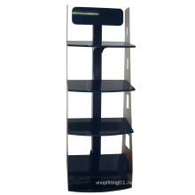 Acrylic Tier Island Free Standing Flooring Display Rack Shelves